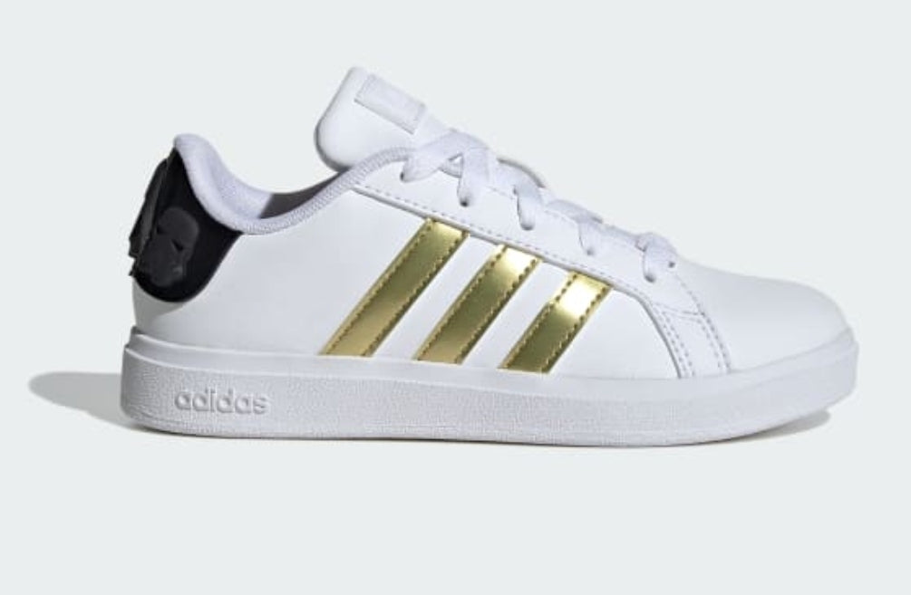 Tenis Adidas Star Wars Grand Court 2.0 Blanco/Dorado Niños