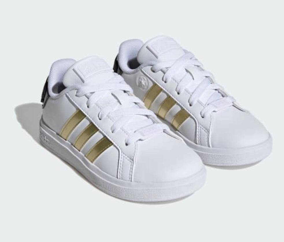 Tenis Adidas Star Wars Grand Court 2.0 Blanco/Dorado Niños